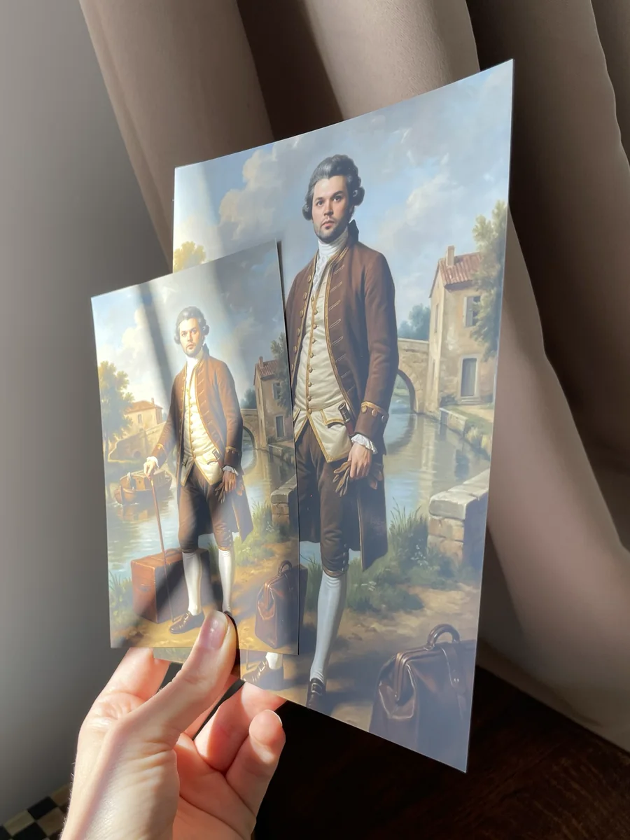 Une carte imprimée par la borne, tenue à la main